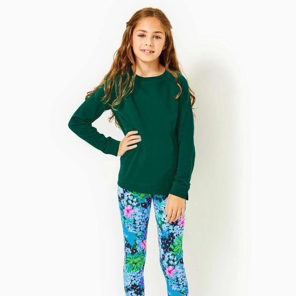 Lilly Pulitzer Other - Lilly Pulitzer Girls Mini Beach Comber Crewneck Sweatshirt Evergreen 12-14 y